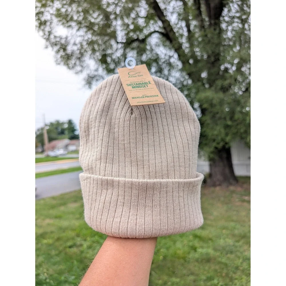 Absolut x Kahlua Atlantis Beanie Hat Ribbed Knit Cuffed Sustainable - Picture 2 of 4